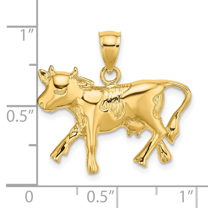 Million Charms 14K Yellow Gold Themed Cow Charm