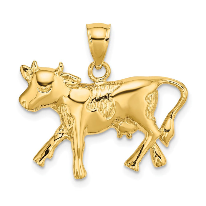 Million Charms 14K Yellow Gold Themed Cow Charm