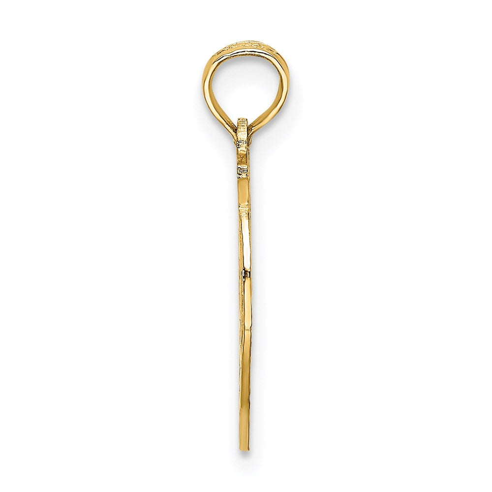 Million Charms 14K Yellow Gold Themed Cut-Out New York With Statue Of Liberty In Apple Charm