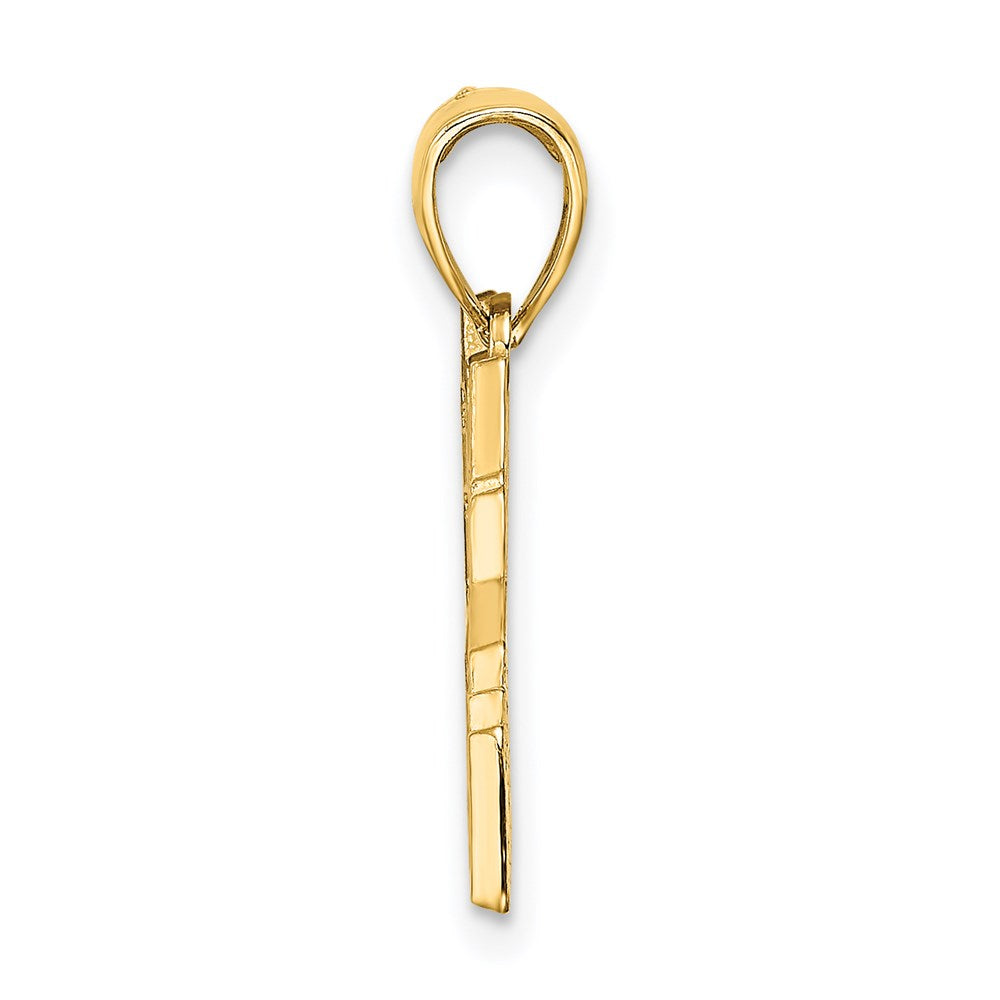 Million Charms 14K Yellow Gold Themed Cut-Out New York Skyline With Taxi Charm