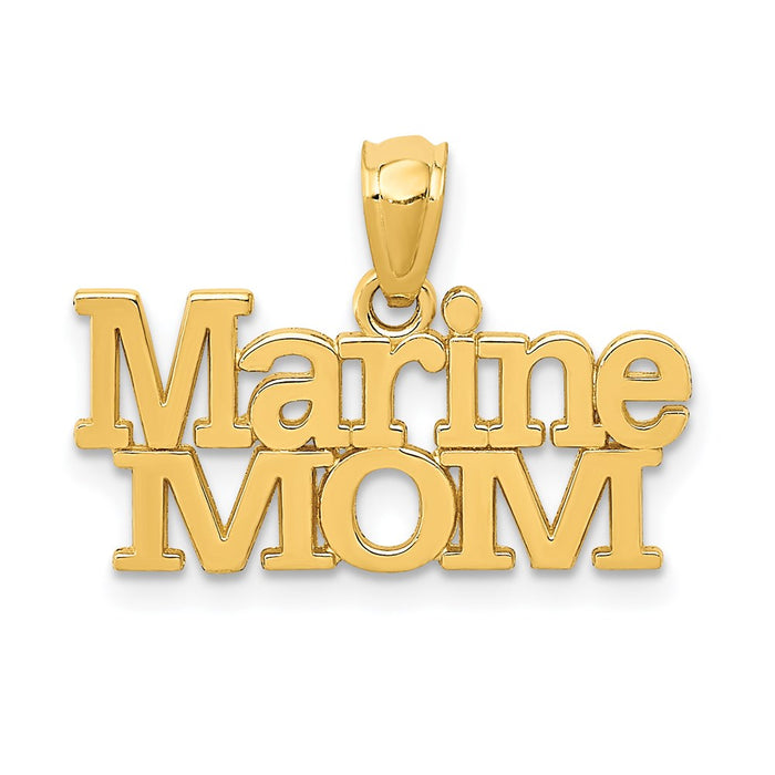 Million Charms 14K Yellow Gold Themed Marine Mom Pendant