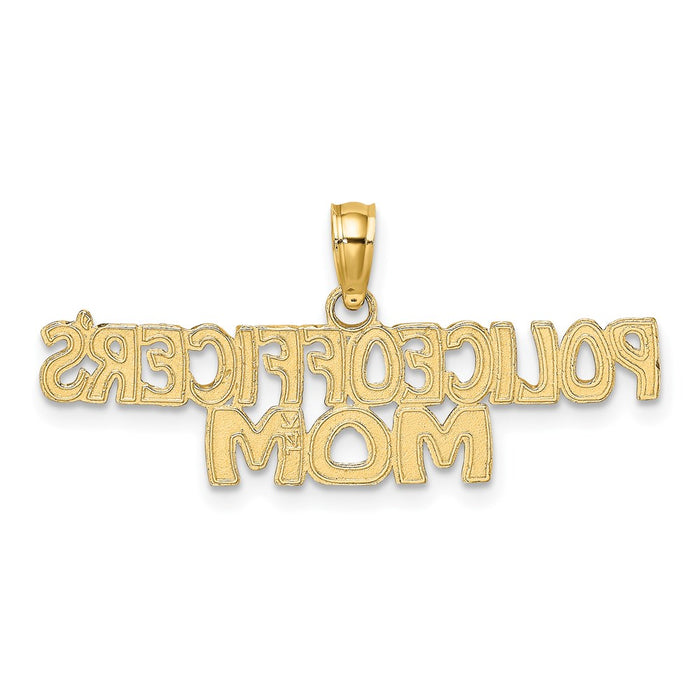 Million Charms 14K Yellow Gold Themed Police Officer'S Mom Charm