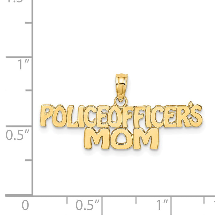 Million Charms 14K Yellow Gold Themed Police Officer'S Mom Charm