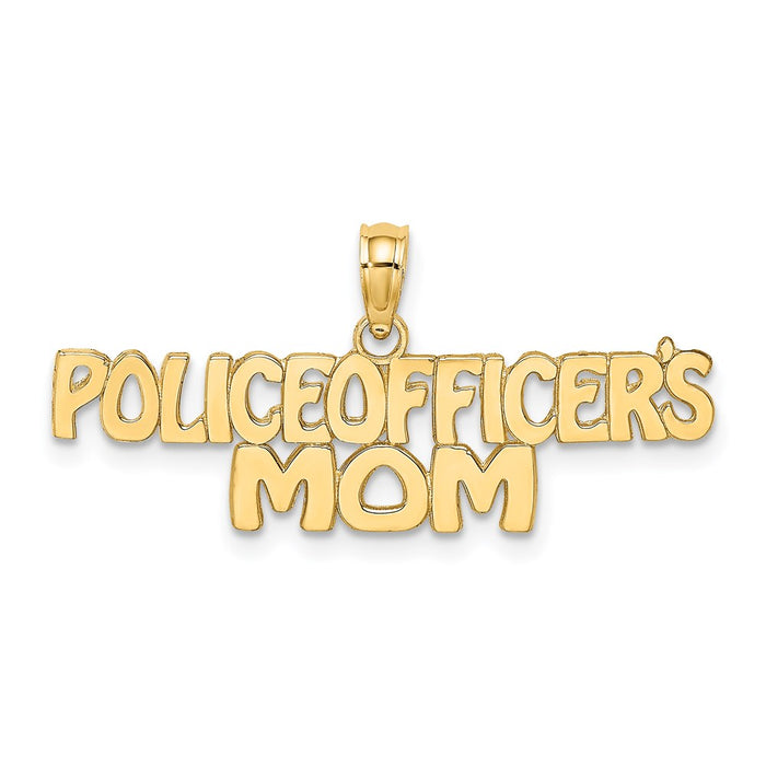 Million Charms 14K Yellow Gold Themed Police Officer'S Mom Charm