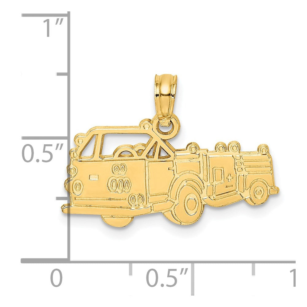 Million Charms 14K Yellow Gold Themed Fire Truck Charm