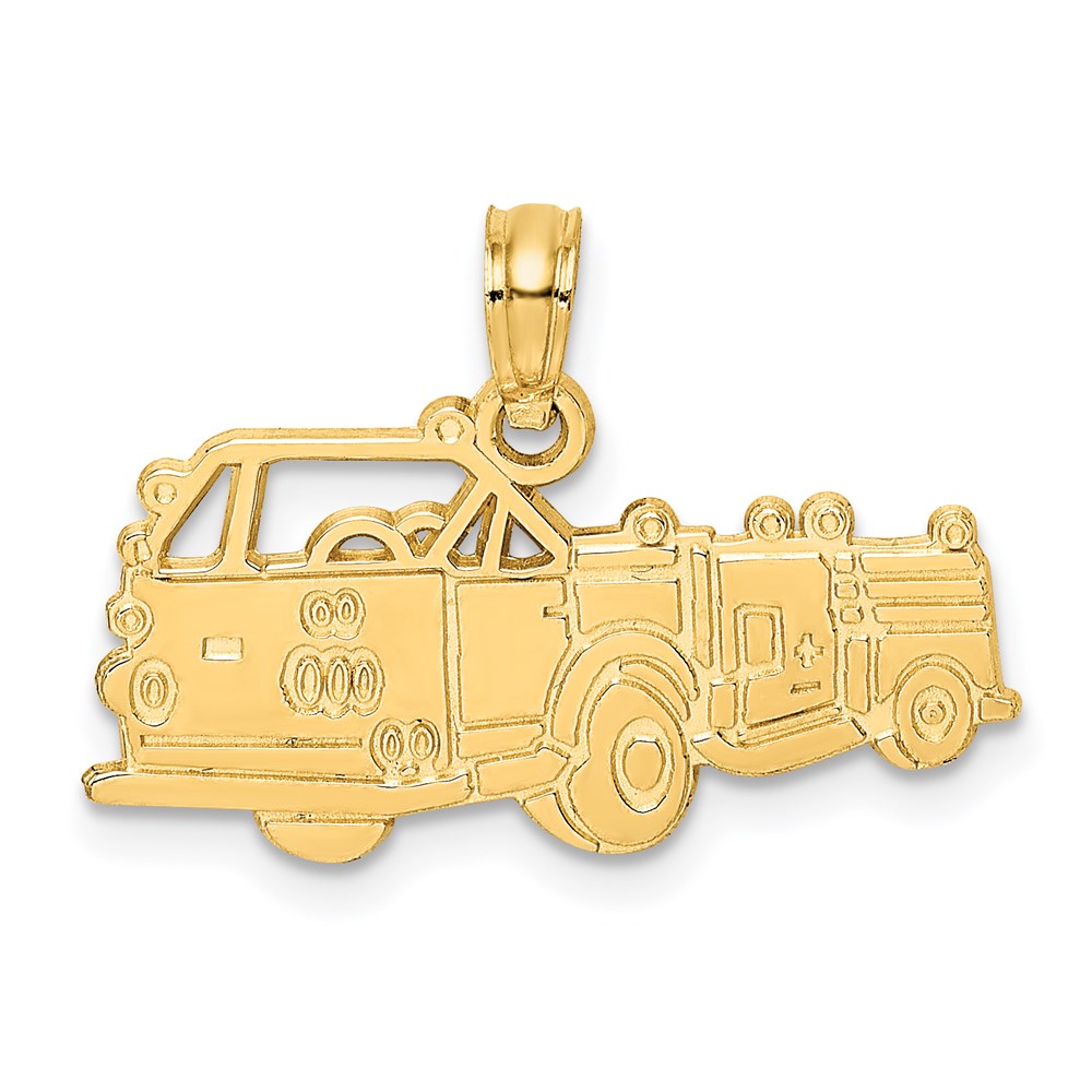 Million Charms 14K Yellow Gold Themed Fire Truck Charm
