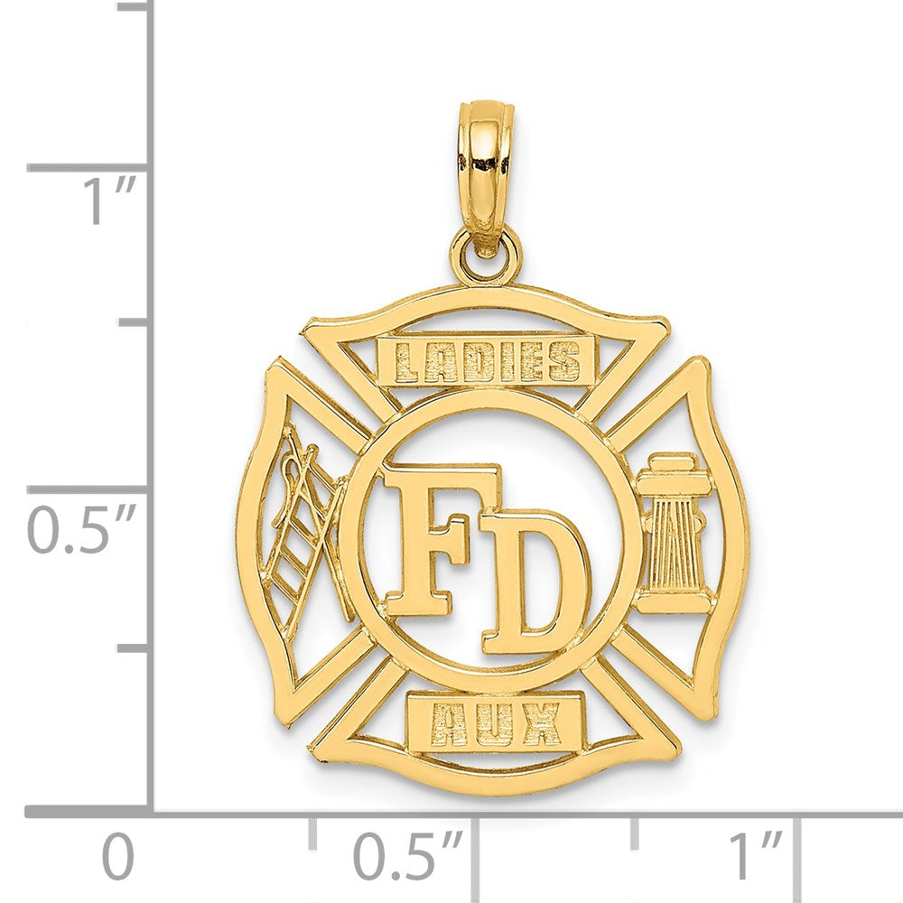 Million Charms 14K Yellow Gold Themed Fd Ladies Aux In Shield Charm