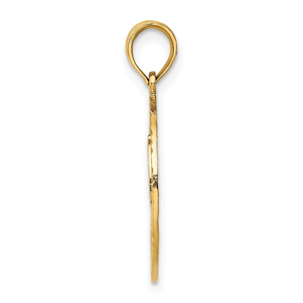 Million Charms 14K Yellow Gold Themed Fireman Helmet In Disk Charm