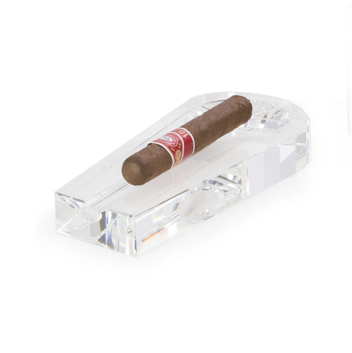 Occasion Gallery Crystal Color Crystal Single Cigar Ashtray. 7.85 L x 3.5 W x 1.15 H in.