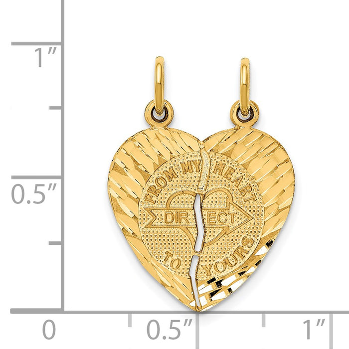 Million Charms 14K Yellow Gold Themed Break-Apart Love Charm