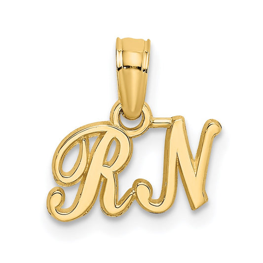 Million Charms 14K Yellow Gold Themed RN (Registered Nurse) Charm