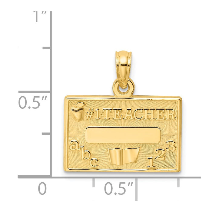 Million Charms 14K Yellow Gold Themed #1 Teacher Charm