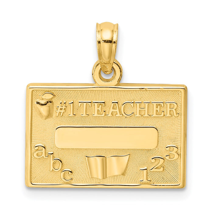 Million Charms 14K Yellow Gold Themed #1 Teacher Charm