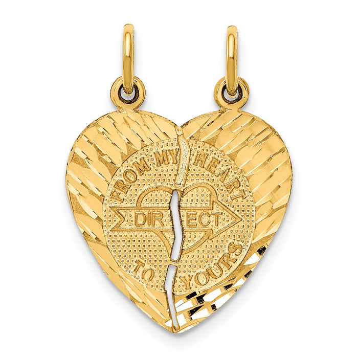 Million Charms 14K Yellow Gold Themed Break-Apart Love Charm