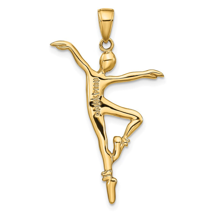 Million Charms 14K Yellow Gold Themed Ballet Dancer Pendant