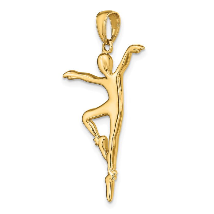 Million Charms 14K Yellow Gold Themed Ballet Dancer Pendant