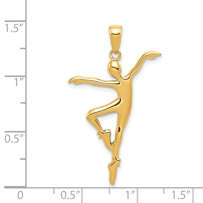 Million Charms 14K Yellow Gold Themed Ballet Dancer Pendant