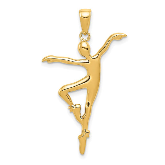 Million Charms 14K Yellow Gold Themed Ballet Dancer Pendant