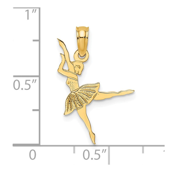 Million Charms 14K Yellow Gold Themed Ballerina Charm