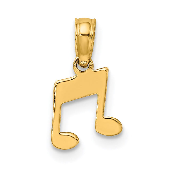 Million Charms 14K Yellow Gold Themed Double Notes Charm