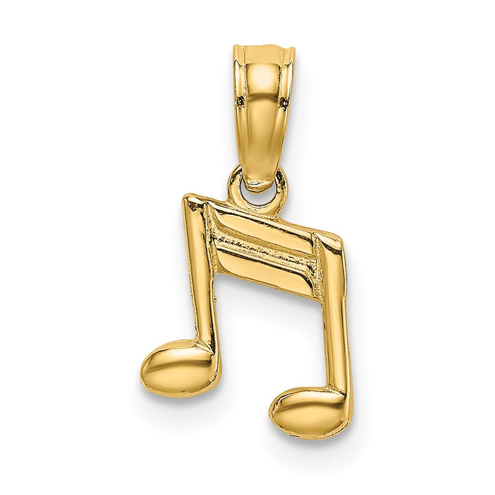 Million Charms 14K Yellow Gold Themed Double Notes Charm