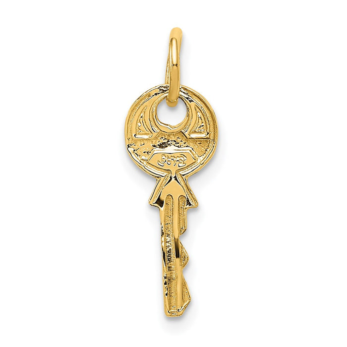 Million Charms 14K Yellow Gold Themed Polished Rounded Top Key Charm