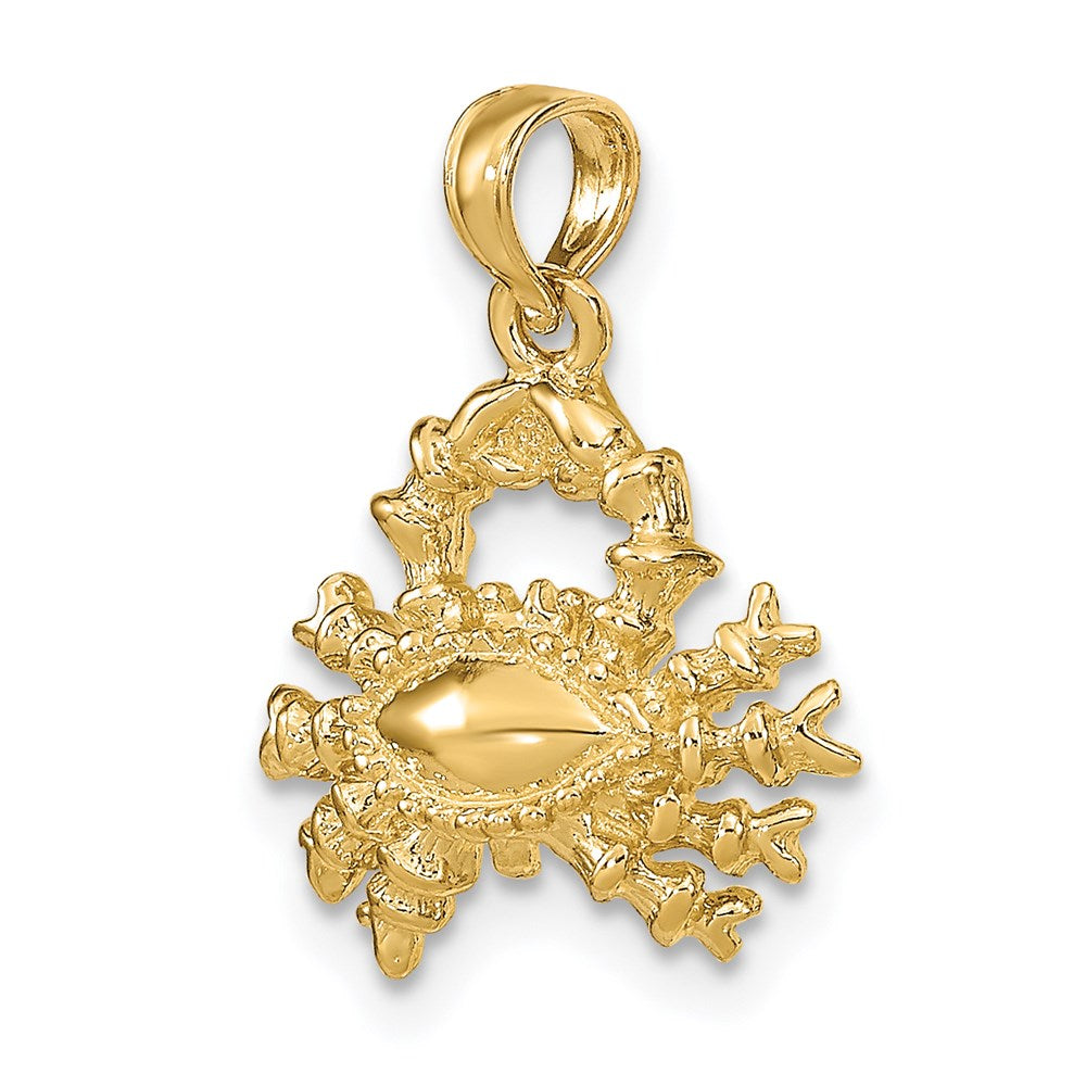 Million Charms 14K Yellow Gold Themed 3-D Cancer Zodiac Charm