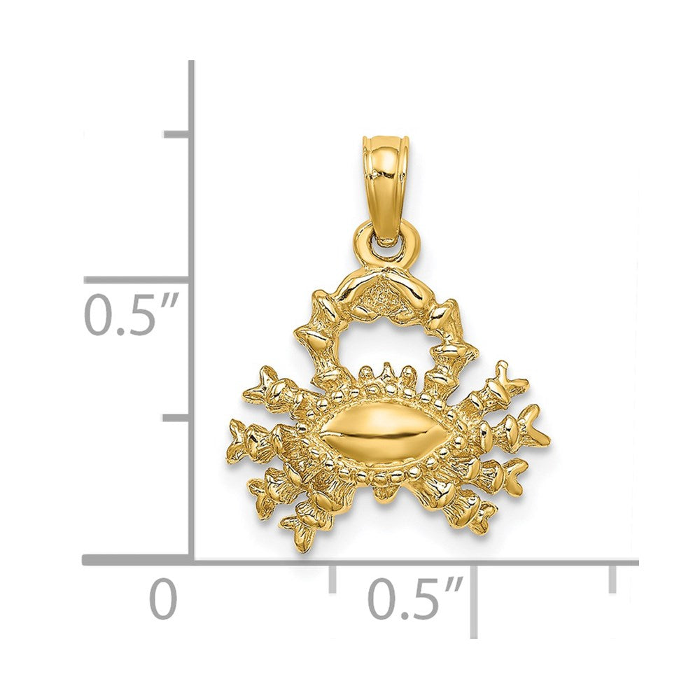 Million Charms 14K Yellow Gold Themed 3-D Cancer Zodiac Charm