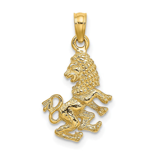 Million Charms 14K Yellow Gold Themed 3-D Leo Zodiac Charm