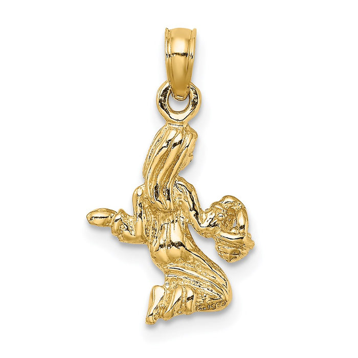 Million Charms 14K Yellow Gold Themed 3-D Virgo Zodiac Charm