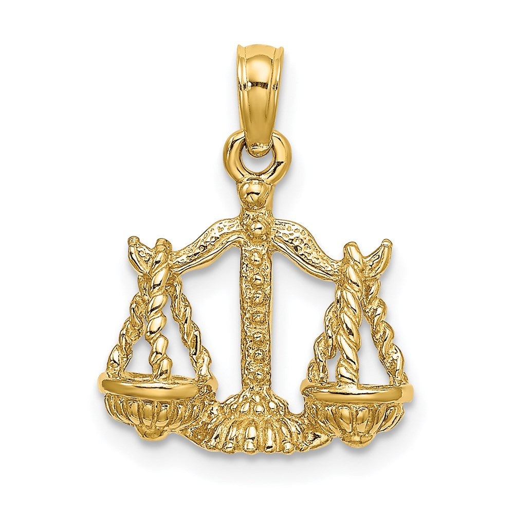 Million Charms 14K Yellow Gold Themed 3-D Libra Zodiac Charm