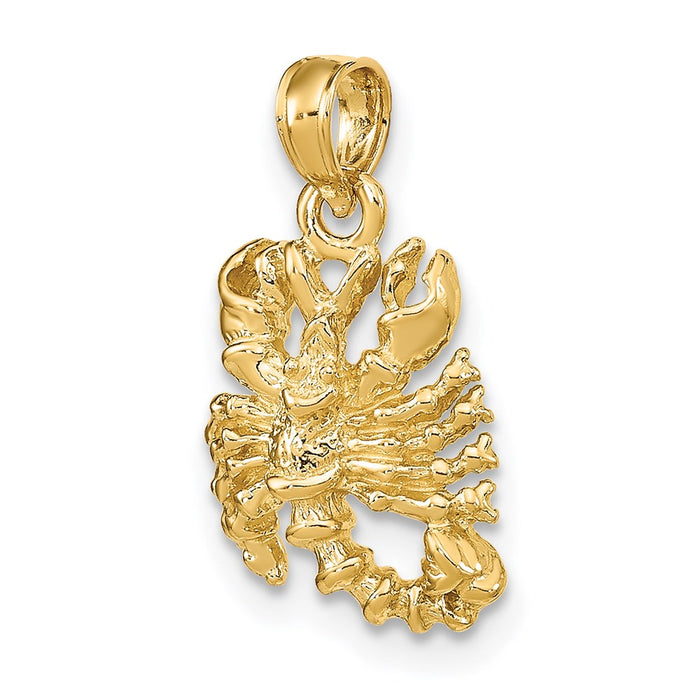 Million Charms 14K Yellow Gold Themed 3-D Scorpio Zodiac Charm