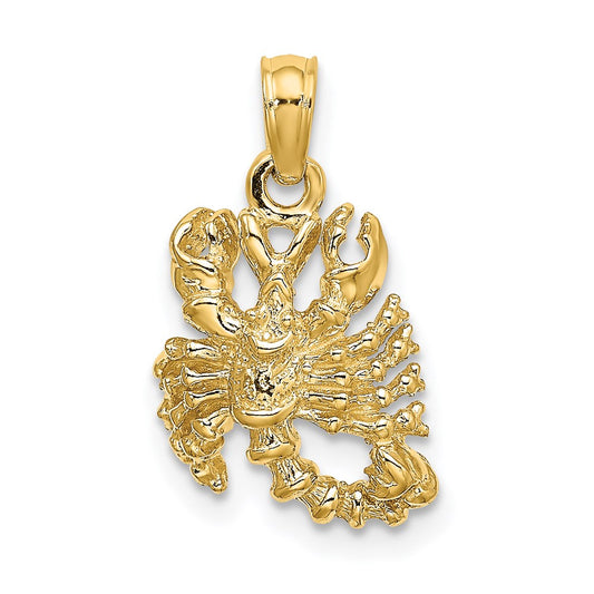 Million Charms 14K Yellow Gold Themed 3-D Scorpio Zodiac Charm