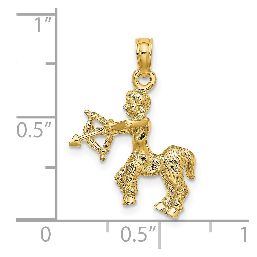 Million Charms 14K Yellow Gold Themed 3-D Sagittarius Zodiac Charm