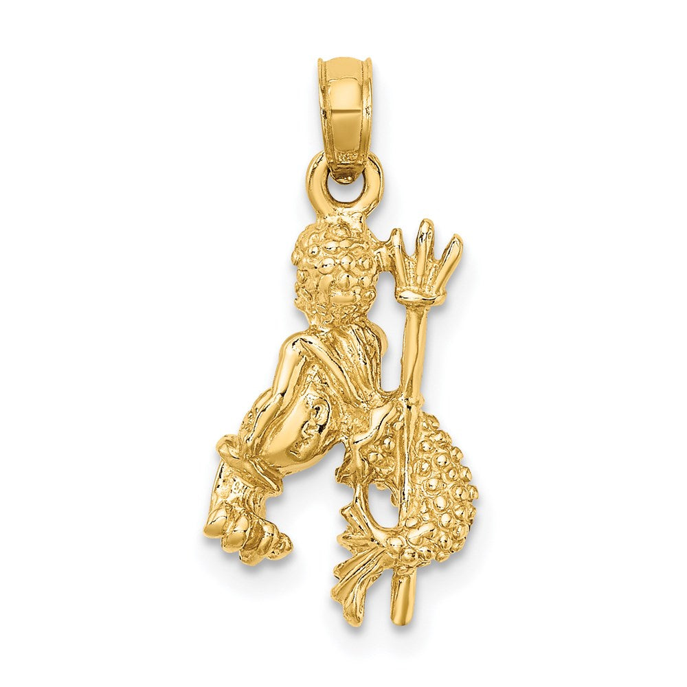 Million Charms 14K Yellow Gold Themed 3-D Aquarius Zodiac Charm