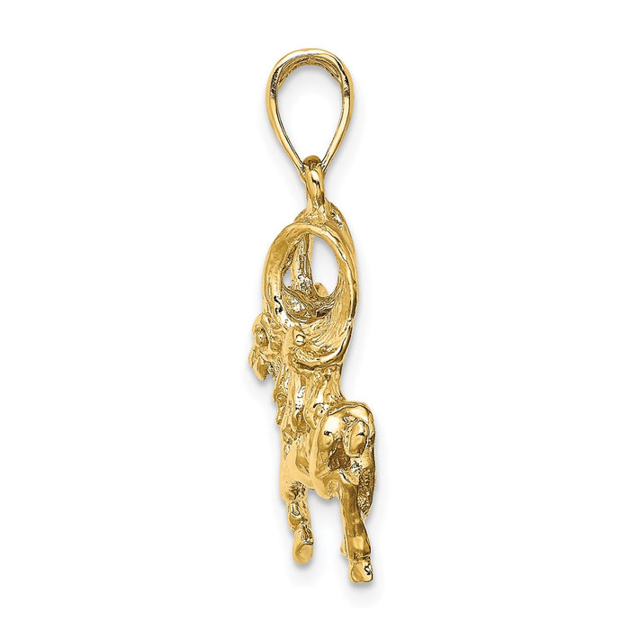 Million Charms 14K Yellow Gold Themed Large Aries Zodiac Charm