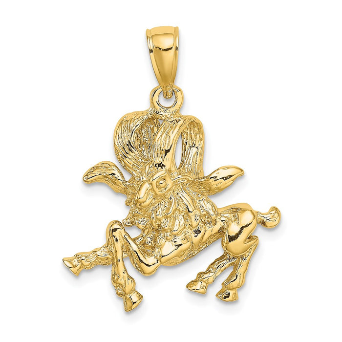 Million Charms 14K Yellow Gold Themed Large Aries Zodiac Charm