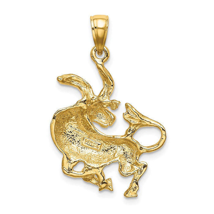 Million Charms 14K Yellow Gold Themed Large Taurus Zodiac Charm