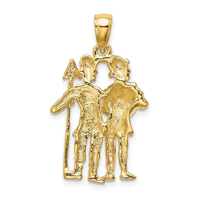 Million Charms 14K Yellow Gold Themed Large Gemini Zodiac Charm