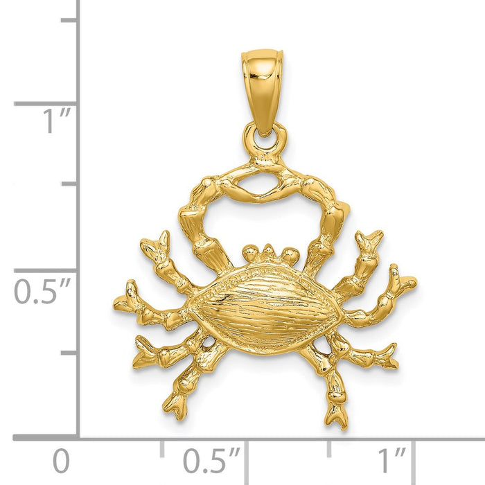 Million Charms 14K Yellow Gold Themed Large Cancer Zodiac Charm