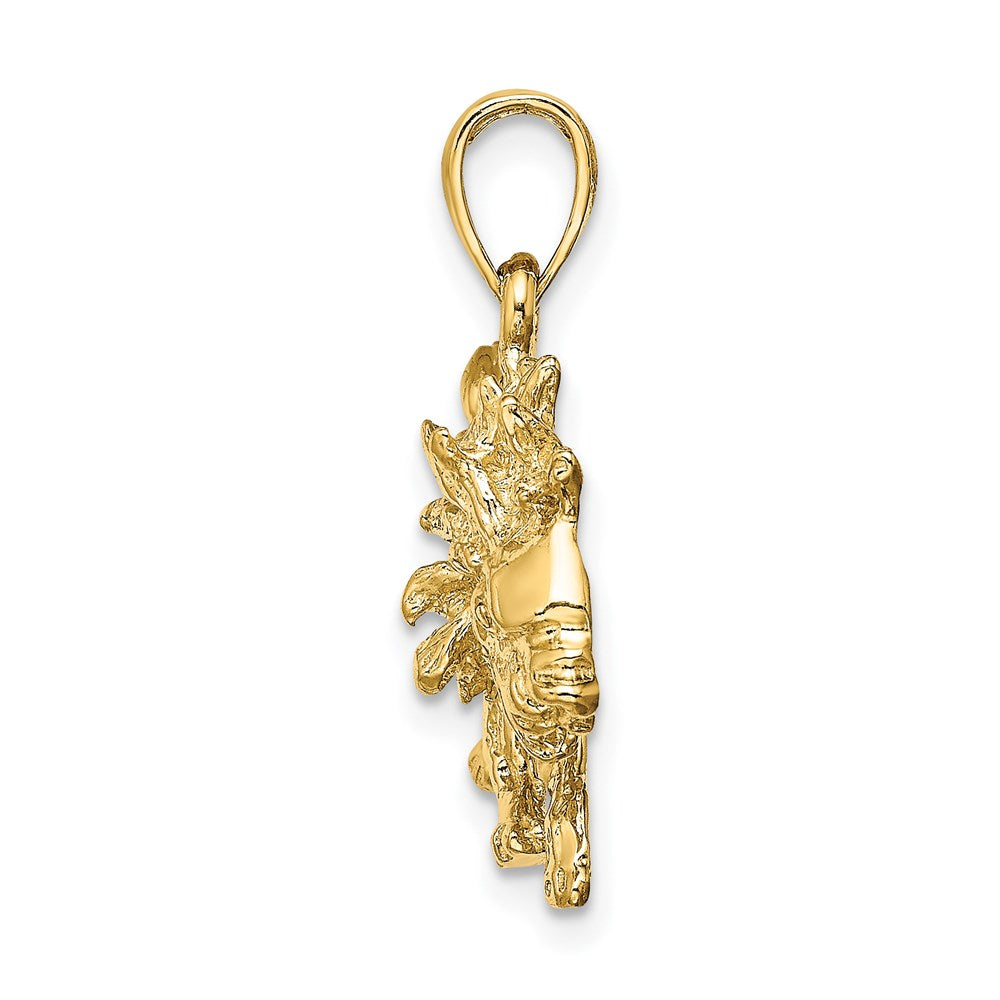 Million Charms 14K Yellow Gold Themed Large Leo Zodiac Charm