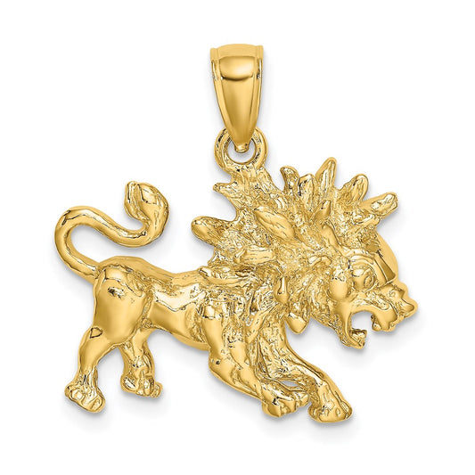 Million Charms 14K Yellow Gold Themed Large Leo Zodiac Charm