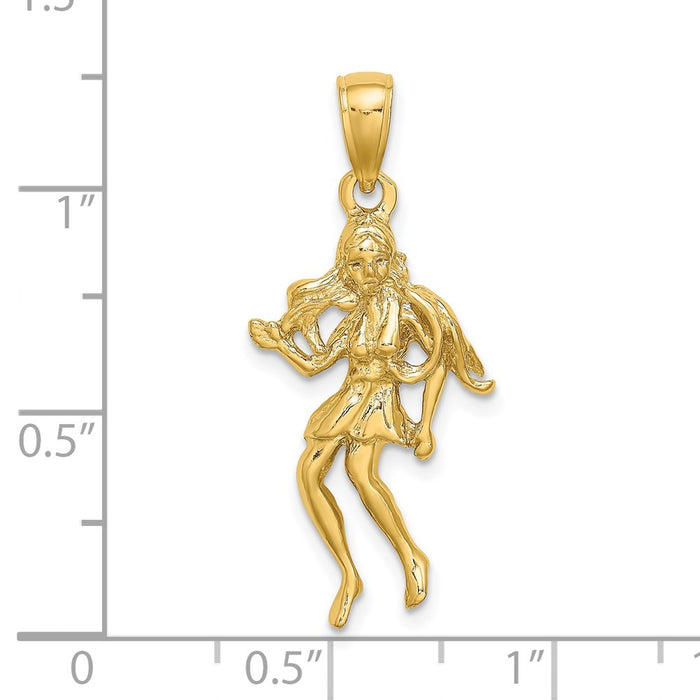 Million Charms 14K Yellow Gold Themed Large Virgo Zodiac Charm