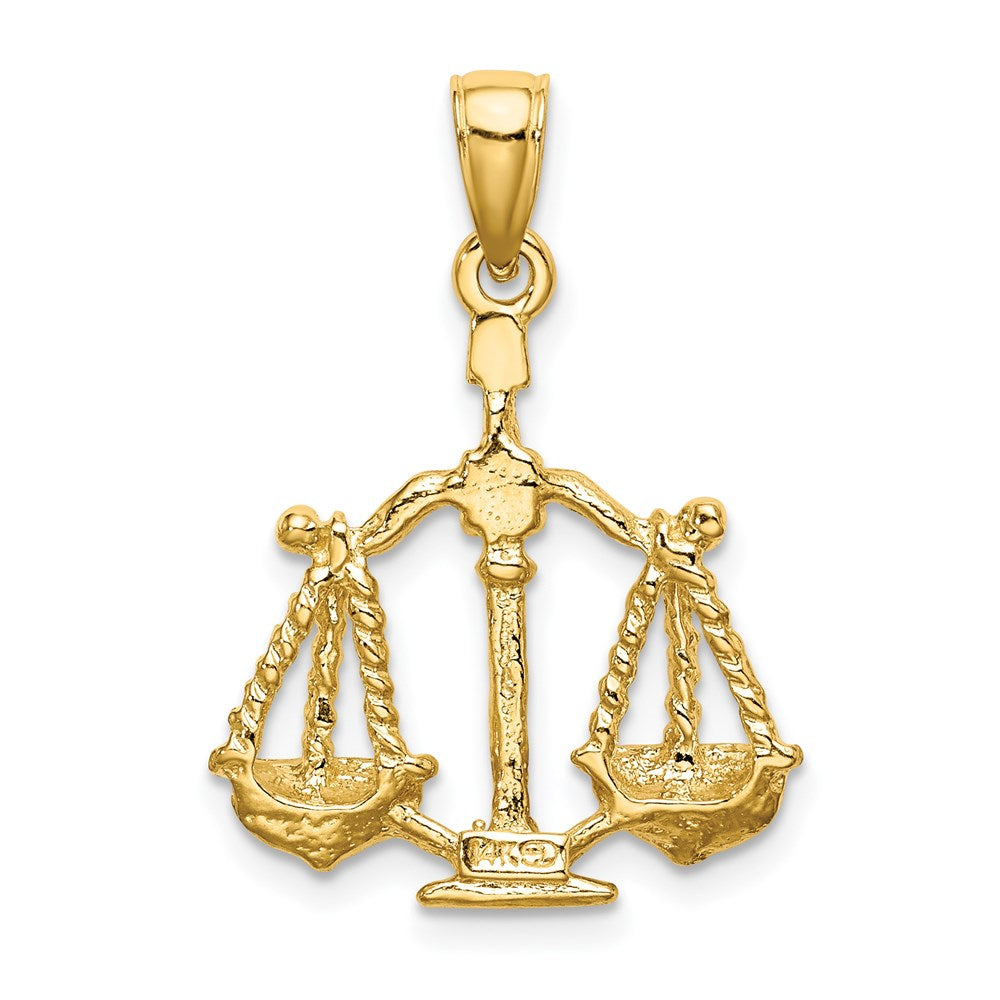 Million Charms 14K Yellow Gold Themed Large Libra Zodiac Charm