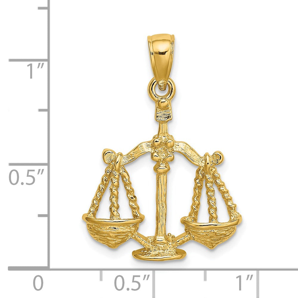 Million Charms 14K Yellow Gold Themed Large Libra Zodiac Charm