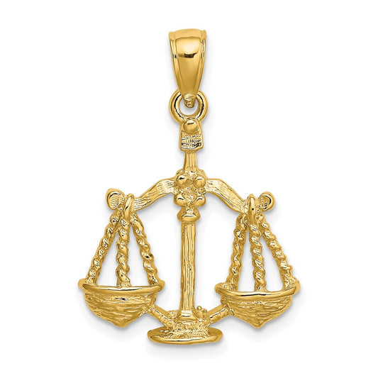 Million Charms 14K Yellow Gold Themed Large Libra Zodiac Charm