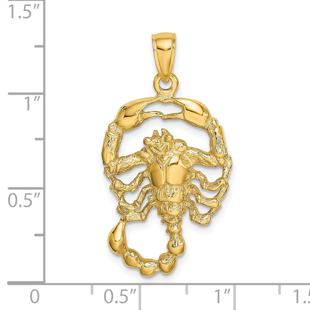 Million Charms 14K Yellow Gold Themed Large Scorpio Zodiac Charm