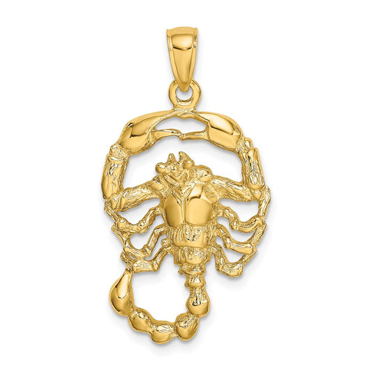 Million Charms 14K Yellow Gold Themed Large Scorpio Zodiac Charm