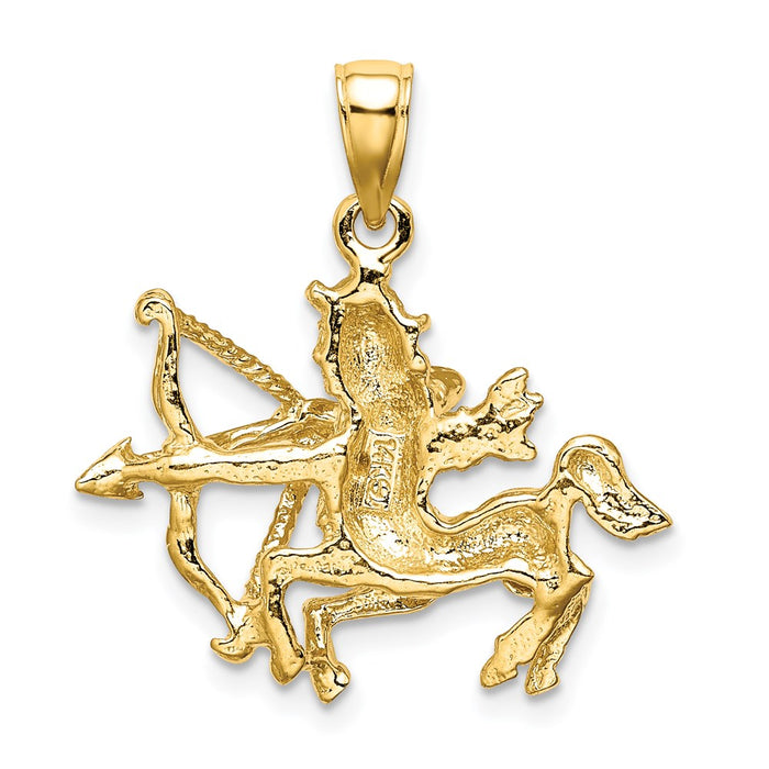 Million Charms 14K Yellow Gold Themed Large Sagittarius Zodiac Charm