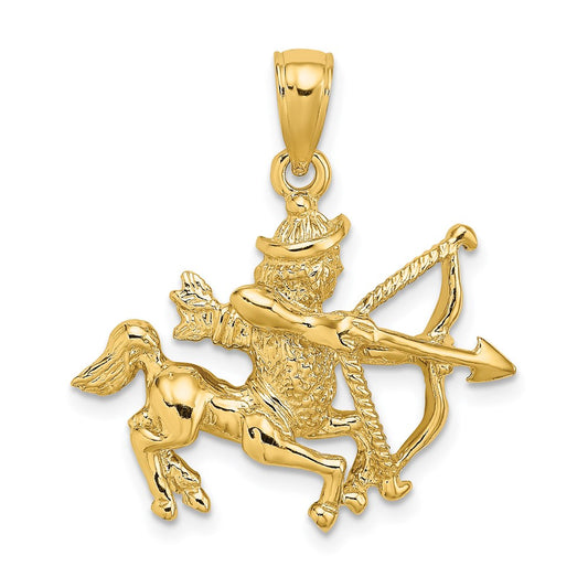 Million Charms 14K Yellow Gold Themed Large Sagittarius Zodiac Charm